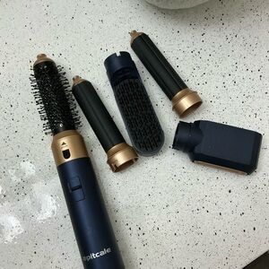 Blue and Gold Hair Styling Tool Set